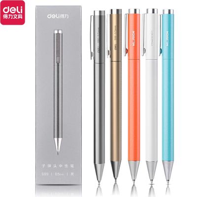▧◆❀ Xiaomi Deli Metal Gel Pen Rollerball Caneta ручка Ballpoint 0.5MM Signing Pens for Office Students Business Stationary Supplies