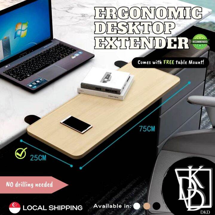 SG Ergonomic Desktop Table Extension Board Retractable Sleek Design
