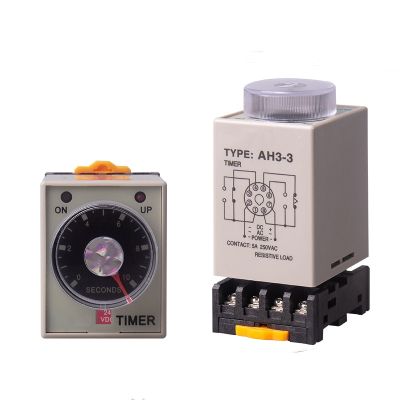 AC 36V 110V 220V 380V DC 24V Delay Timer Time Relay 0 60 Seconds 0 60 Minutes AH3-3 with socket base