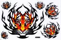 sticker decal Tiger Fire Flammes Easy Rider Car Motorbike Racing 26 x 17cm สติกเกอร์ เคลือบกันน้ำ UV ไดคัท ติดรถยนต์ มอเตอร์ไซด์ รถแข่ง บิ๊กไบค์ UV and Waterproof 27x18 cm