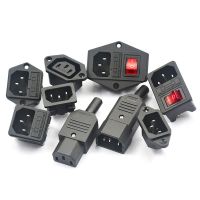 3 Pin IEC320 C14 C15 Electrical Socket LED 250V Rocker Switch ss 10A Fuse Female Male Inlet Plug Pin Connector Computer Mount