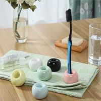 Novel Donut Ceramic Toothbrush Holder Base Frame Storage Rack Bathroom Shower Tooth Brush Stand Shelf