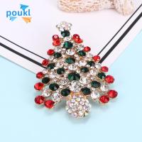 POUKL Christmas Special Gift Alloy Brooch Rhinestone Christmas Tree Christmas Tree Brooch Brooch Pin Jewelry Gifts