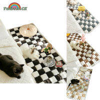 Twister.CK Funny Fuzzy Couch Cover Cream-Coloured Plaid Magic Sofa Protective Cover Anti-slip Pet Mat Bed Couch Cover Pet Blankets For Dogs Cats