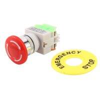 Red Mushroom Cap 1NO 1NC DPST Emergency Stop Push Button Switch AC 660V 10A