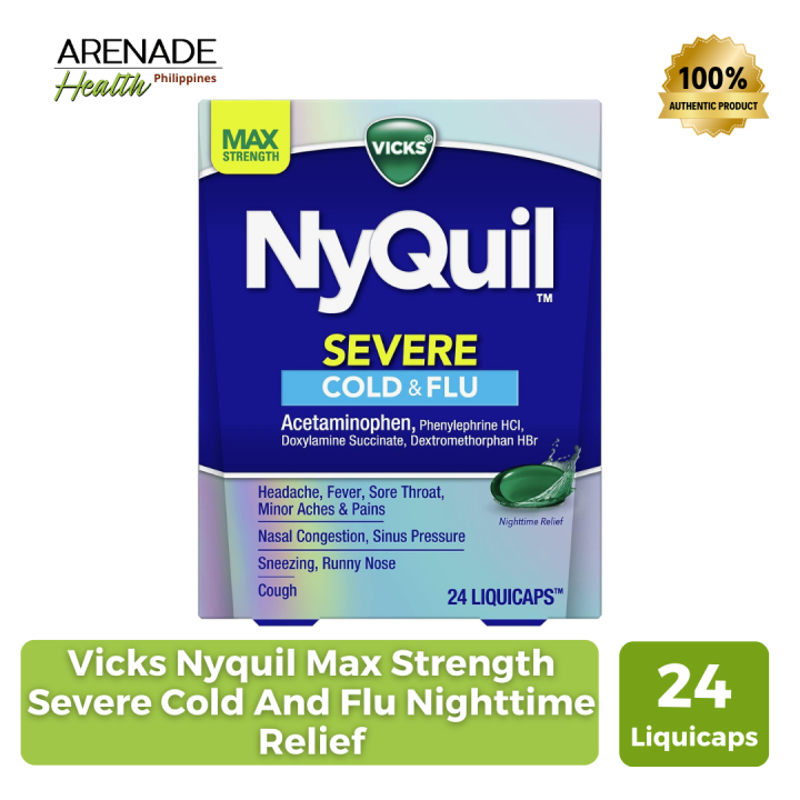 Vicks Nyquil Max Strength Severe Cold And Flu Nighttime Relief 24