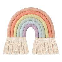 6ชั้น Macrame Rainbow เครื่องตกแต่งฝาผนังสำหรับห้องนอนเด็กทารกเด็กห้องพักที่มีสีสัน Tapestry แขวนผนัง