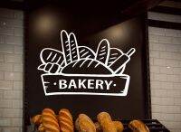 {24อุปกรณ์เสริมภายในบ้าน} รูปลอกติดผนังขนมอบเบเกอรี่ร้านขนมปังขนมเค้กบิสกิตสติกเกอร์หน้าต่างตกแต่งบ้านคาเฟ่โปสเตอร์ป้ายแบบถอดออกได้ D579