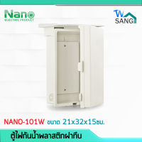 ตู้ไฟ ตู้กันฝน ตู้กันน้ำพลาสติก NANO ฝาทึบ ฝาใส เปิด-ปิดได้ 101W ขนาด21x32x15ซม. wsang