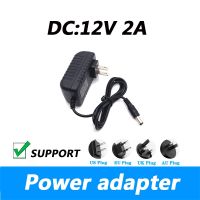 DC 12V เครื่องพิมพ์โปรเจคเตอร์2A อะแดปเตอร์แปลงไฟเครื่องบันทึกวีดีโอปลั๊กแบบสหราชอาณาจักร5.5X2.1มม. แหล่งจ่ายไฟ AC 100-240V