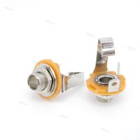5x 6.35mm 2 pin Pole 1/4" Female Panel Mount power socket Connector 6.35 6.5 Mono Audio cable Jack plug Chassis Solder Adapter YB1TH