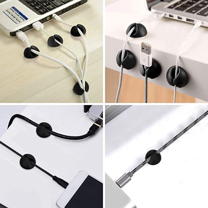 8pcs-white-cable-hub-clip-manager-round-fixing-wire-holder-clamp-car-dashboard-office-desk-organizer-self-adhesive-fixed-clasp