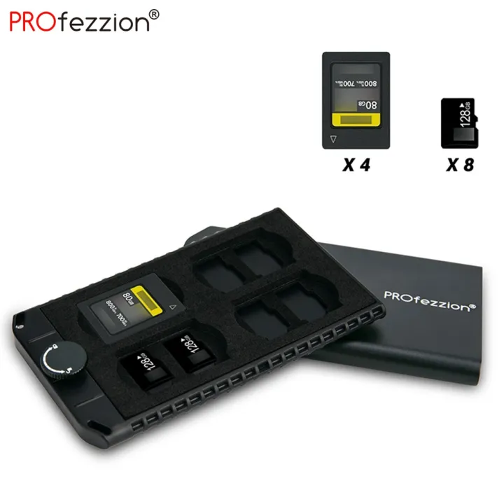 Metal Memory Card Protector 8 Micro SD/ 4 Cfexpress Type A Card Case