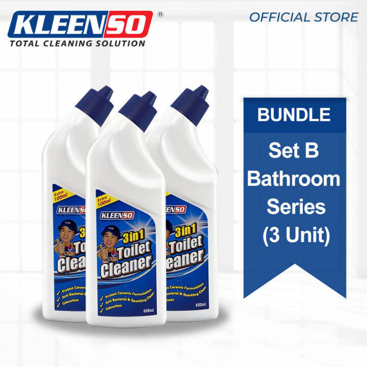 Kleenso Toilet Bowl Cleaner 3-in-1 Toilet Cleaner- (3x 600ml) Bundle ...
