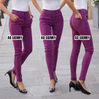 AB Skinny สีม่วงฟอกฟอก ของแท้ จากเพจดัง 300,000 Like กางเกง AB สกินนี่ยีนส์ ผู้หญิง