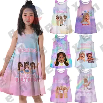 Kids Girls Roblox T-shirt Vestido Summer Nightdress Pijamas Sleepwear