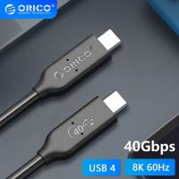 ORICO USB 4สาย USB-IF ได้รับการรับรอง100W Fast Charging 40Gbps การถ่ายโอนข้อมูล HD 8K 60Hz วิดีโอ Type C สำหรับ Thunderbolt 3 826