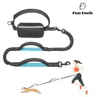 ☊❡☢ Hands Free Dog Leash with Zipper Pouch Dual Padded Handles and Durable Bungee for Walking Jogging and Running Your Dog