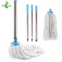 GUANYAO Cotton thread Mops Stainless steel Handle Manually Dehydration Mops Circular Household Cleaning mops floor cleaning