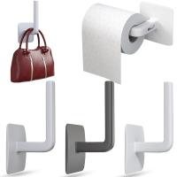 1Pcs Toilet Paper Holder Stand Tissue Rack Wall-Mounted Multifunctional Punch-Free Storage Rack Kitchen Bathroom Shelf Organizer Bathroom Counter Stor