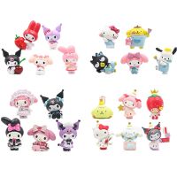 [Toy City] Kawaii Mini Sanrio ตัวเลขชุด Hello Kitty Kuromi การ์ตูน My Melody Pom Purin Pvc ตุ๊กตาอะนิเมะสำหรับตกแต่งเค้กของขวัญ