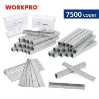 WORKPRO 7500-Count Heavy Duty T50 Staples and Brad Nails Combo Kit With Chisel Point Zinc-plated Steel Staples