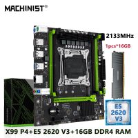 MACHINIST X99 P4 Motherboard Set LGA 2011-3 Kit Xeon E5 2620 V3 CPU Processor DDR4 ECC 16GB RAM Memory usb NVME/SATA M.2 M-ATX