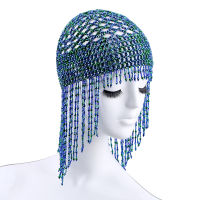 Girls Women Exotic Cleopatra Beaded Belly Dance Head Cap Hat Headwrap Hair Accessory Headpiece for Party Wedding Showing