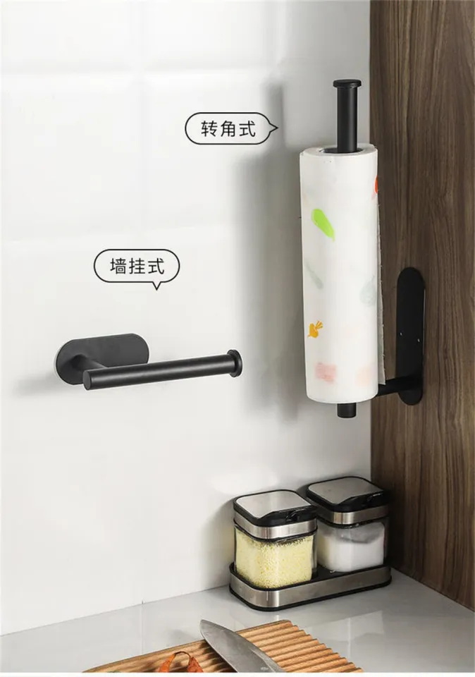 Adhesive Toilet Paper Holder Kitchen Roll Towel Rack Napkin Dispenser  Absorbent Stand Tissue Hanger Bathroom Accessories