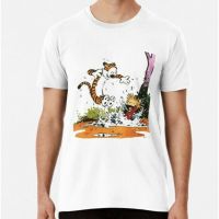 Graphic Soft Breathable Fathers Day Gift Tops T-Shirt A7 Time For Having Fun Calvin And Hobbes Friends White