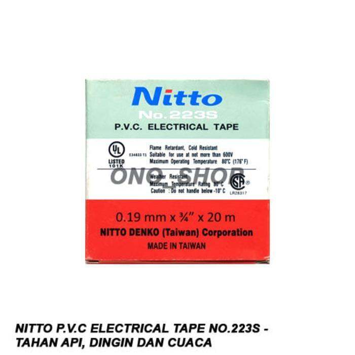Barang berkualitas nitto p v c electrical tape no 223s tahan api