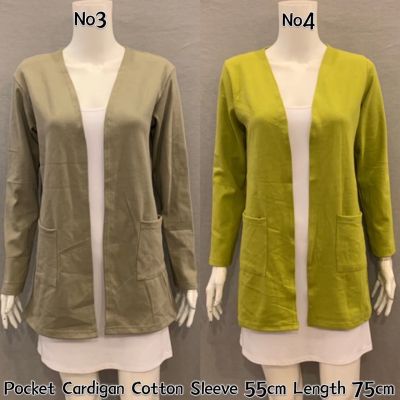 Pocket cardigan cotton cardigans borong murah