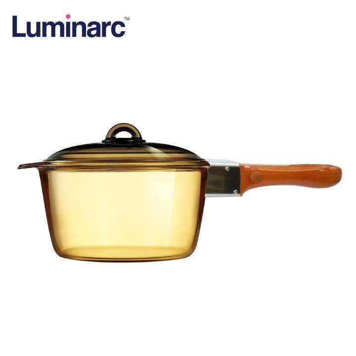 Luminarc Vitro 1L Amber Saucepan Direct to fire gas or stove, oven microwave and freezer safe