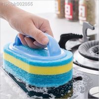 ﹍ Kitchen Bathroom Toilet Cleaning Magic Sponge Glass Wall Cleaning Bath Brush Handle Sponge Ceramic Window Slot Clean Brush