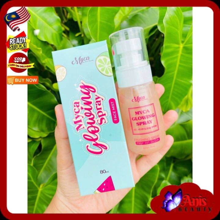 Big Promo MYCA Glowing Spray Face Mist 80ml Make Up Fix Fixing Facial ...