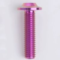 Colorful M10 p1.25mm p1.5mm x 20 25 30 35mm GR5 Titanium Alloy TC4  A3 mushroom head Flange Screw Bolt T50 Torx For  Motorcycle Nails Screws  Fastener