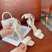 GIÀY SANDAL CAO GÓT NỮ ĐẾ NHỌN 7 PHÂN QUAI ĐÍNH NGỌC THẮT NƠ HOT 2022