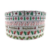 5yards 15mm Christmas Ribbon Printed Christmas Cotton Ribbon For Handmade Design Christmas Decoration Gift Packing