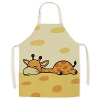 Cute Cartoon Fashion Barbecue Linen Aprons for Women Apron Kitchen Family Cooking Accessories Parent-child Wear Baking Tablier Aprons