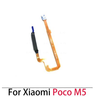 สําหรับ Xiaomi Poco M5 M5S ปุ่มโฮมเซ็นเซอร์ลายนิ้วมือกลับสายไฟ Flex