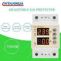 230V Overunder Protector ปรับการรีเซ็ตตัวเองโวลต์มิเตอร์ Circuit Breaker Switch 63A