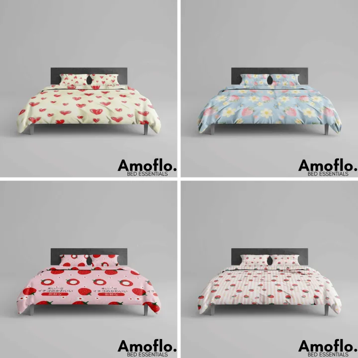 Amoflo Full Garter Sheet and 2 zippered Pillowcases can add Duvet Cover