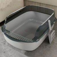 Open Cat Litter Box Large Capacity Plastic Anti-Splash Cats Toilet Pet Sandbox Kitten Tray Bedpan Cleaning Bath Basin Supplies
