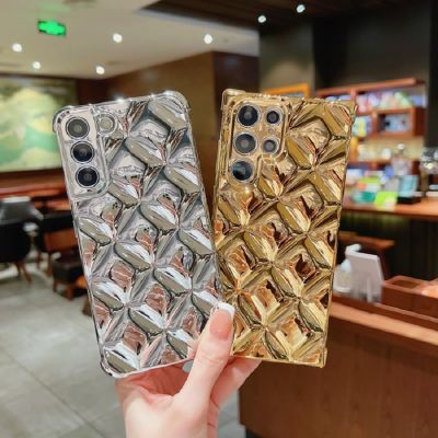 （cold noodles）   สำหรับเคสโทรศัพท์มือถือสี่เหลี่ยมขนมเปียกปูนชุบด้วยไฟฟ้า S22 S21 Samsung Galaxy