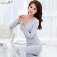 Ladies Pajamas Sets Sexy Thermal Underwear Sets Women Long Johns Suit Winter Warm Underwear Suit Ladies Bodysuit Slim Intimate