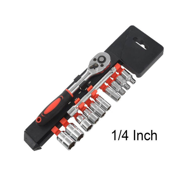 12pcs 1/4 / 1/2 Inch CRV Ratchet Socket Wrench Set CRV1214/CRV1212