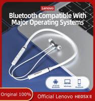 Lenovo HE05X II Bluetooth5.0ชุดหูฟังแนวสปอร์ต IPX5หูฟังคล้องคอหูฟังเอียบัดไร้สายกันน้ำพร้อมไมค์ตัดเสียงรบกวนเข้ากันได้กับ Android IOS