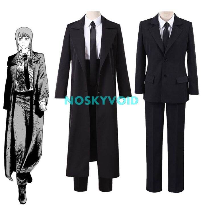 Chainsaw Man Makima ชุดคอสเพลย์ Hayakawa Aki สีดำชุด Denji Demon Hunter