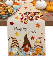 【cw】 Thanksgiving Maple Leaf Dwarf Linen Table Runner Wedding Decoration Holiday Party Dining Table RunnerChristmas Decorations ！