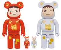(ของแท้) Bearbrick Daruma Peko-chan &amp; Poco-chan 400+100% แบร์บริค Medicom Toy ของใหม่ มือ 1